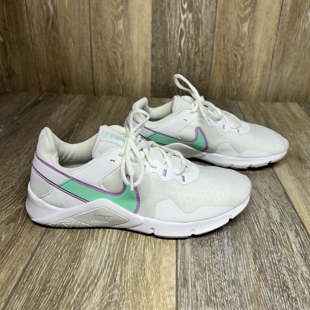 Nike Legend Essential 2 White Green Glow Women’s Size 8 CQ9545 100 Sneaker Shoes